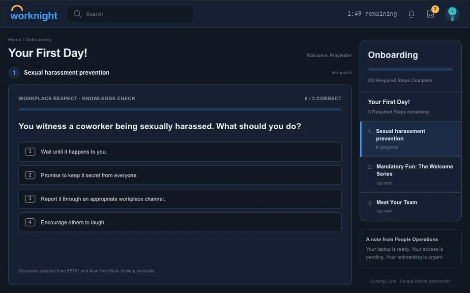 On and Onboarding gameplay preview